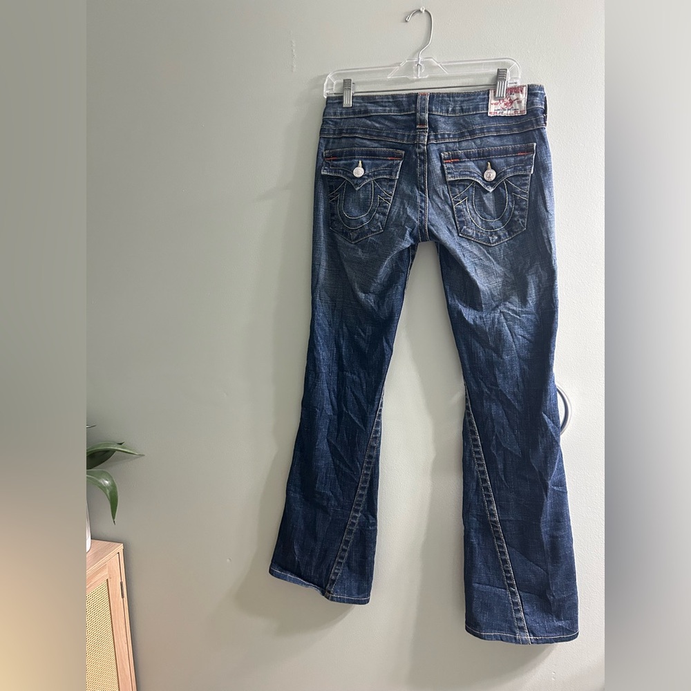 True religion low rise Joey boot cut flare flap pocket jeans